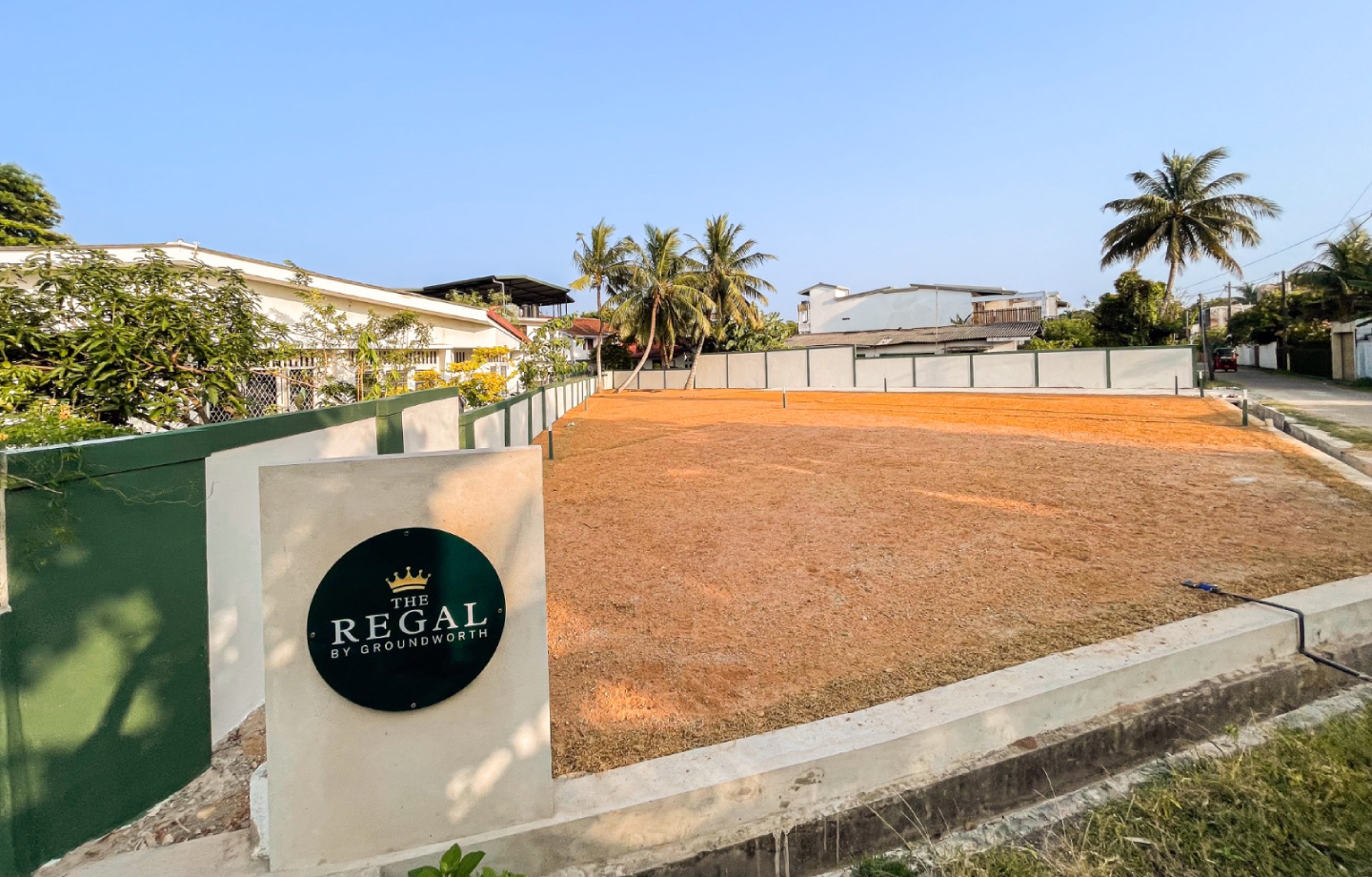 Residential plot with a Regal project signboard